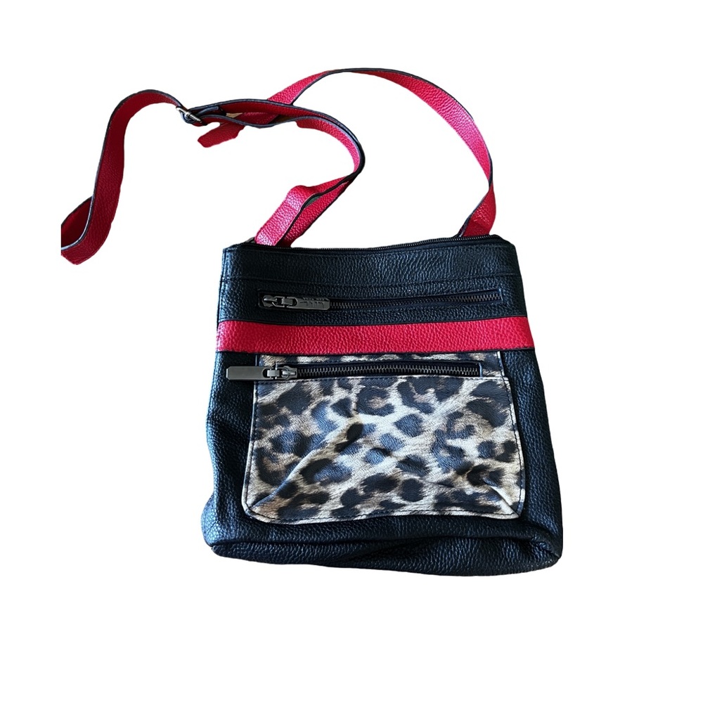 Nicole Miller Black and red Crossbody purse
